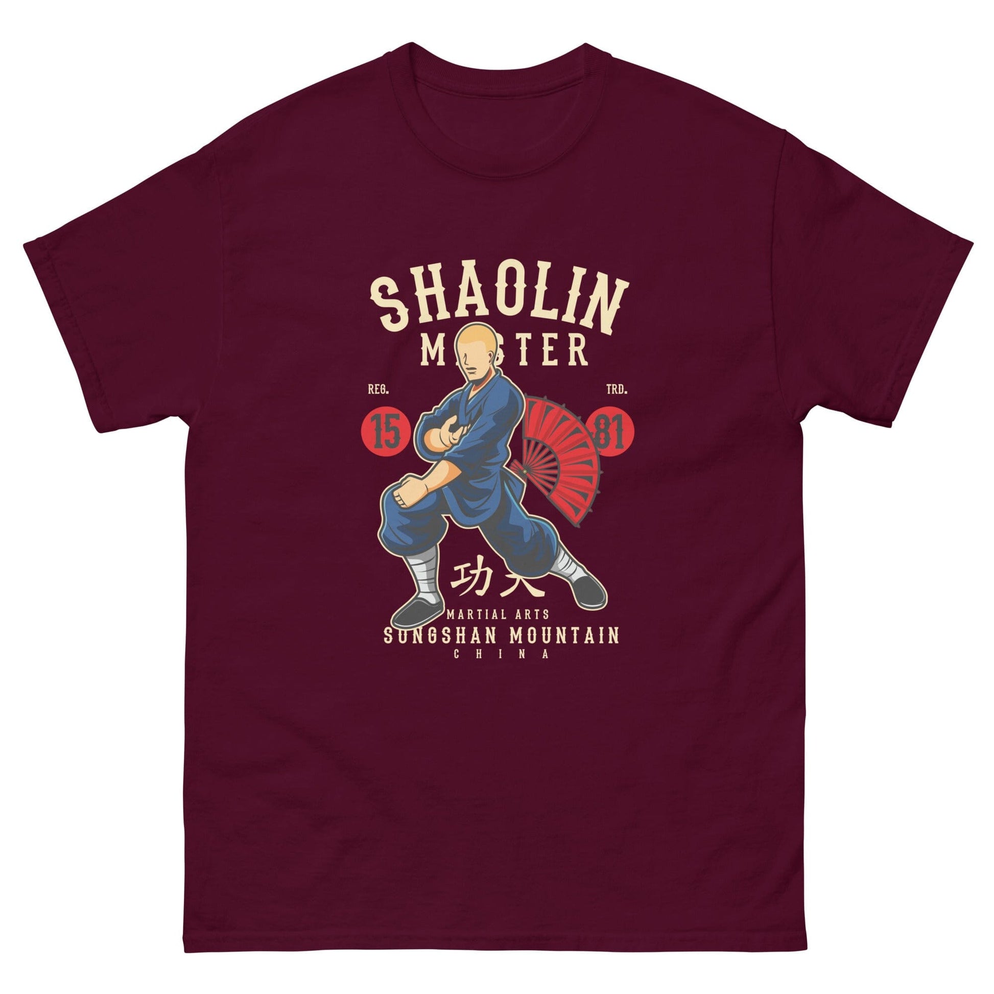 Shaolin Master T-shirt Martial Arts T-shirts Kenshi Crew Maroon S 