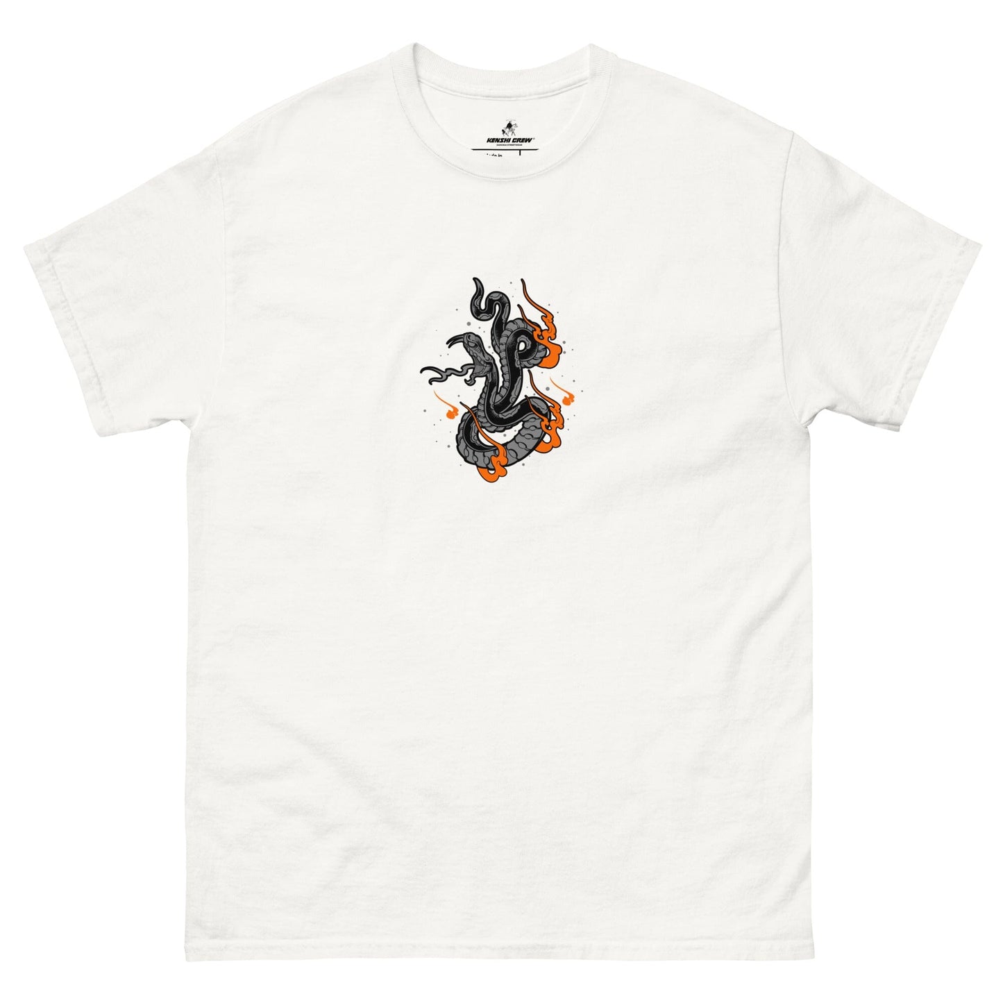 Snake Streetwear T-shirt Japanese T-shirts Kenshi Crew White S 