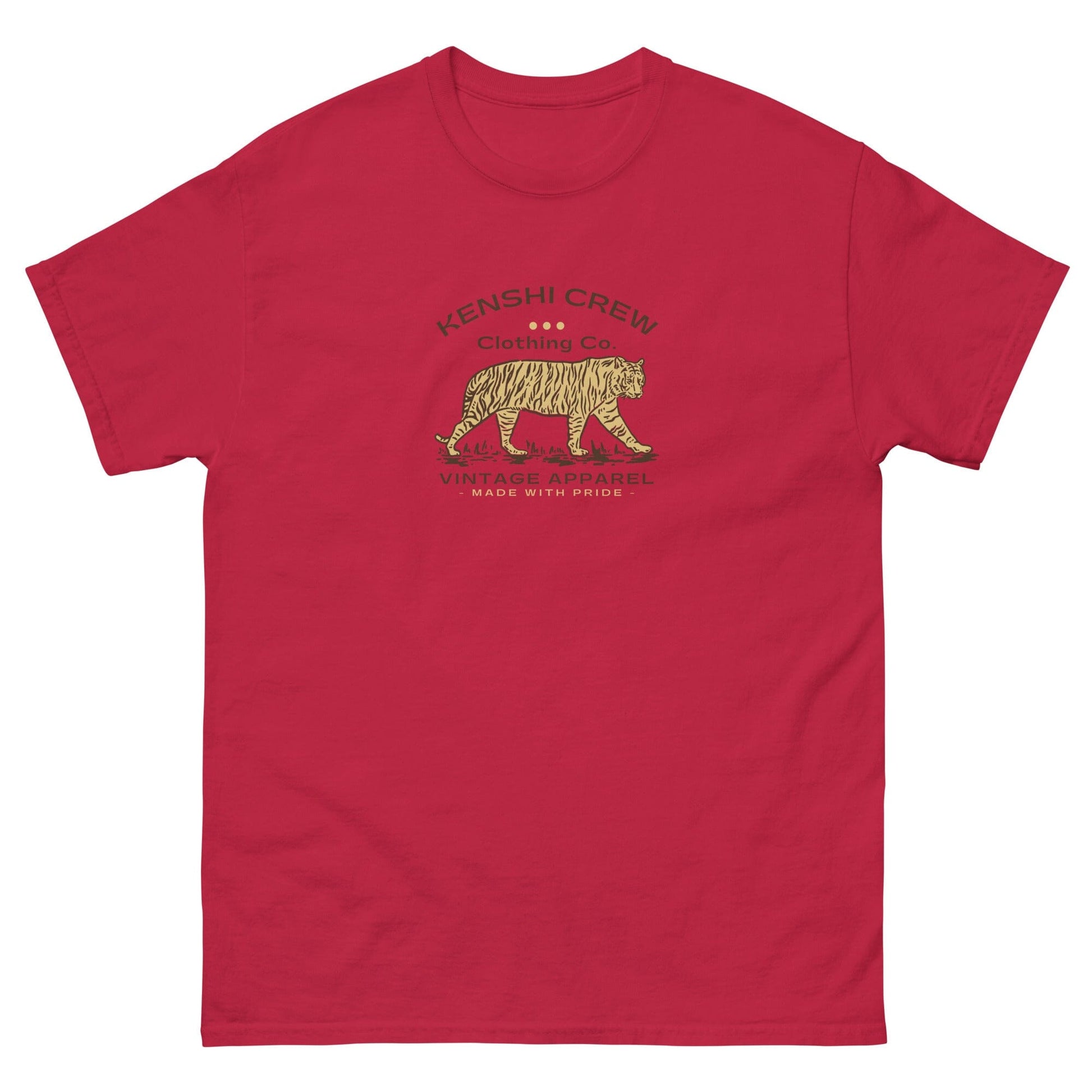 Tiger Vintage Brand T-shirt Japanese T-shirts Kenshi Crew Cardinal S 