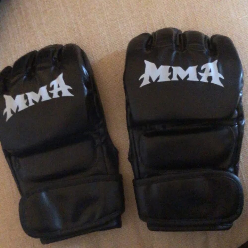 Black Warrior Beginner PU Leather MMA Gloves MMA Gloves Kenshi Crew 