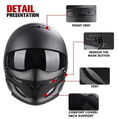 Lacquered Black Scorpion Style Full Face Motorcycle Helmet Full Face Motorcycle Helmets Kenshi Crew 