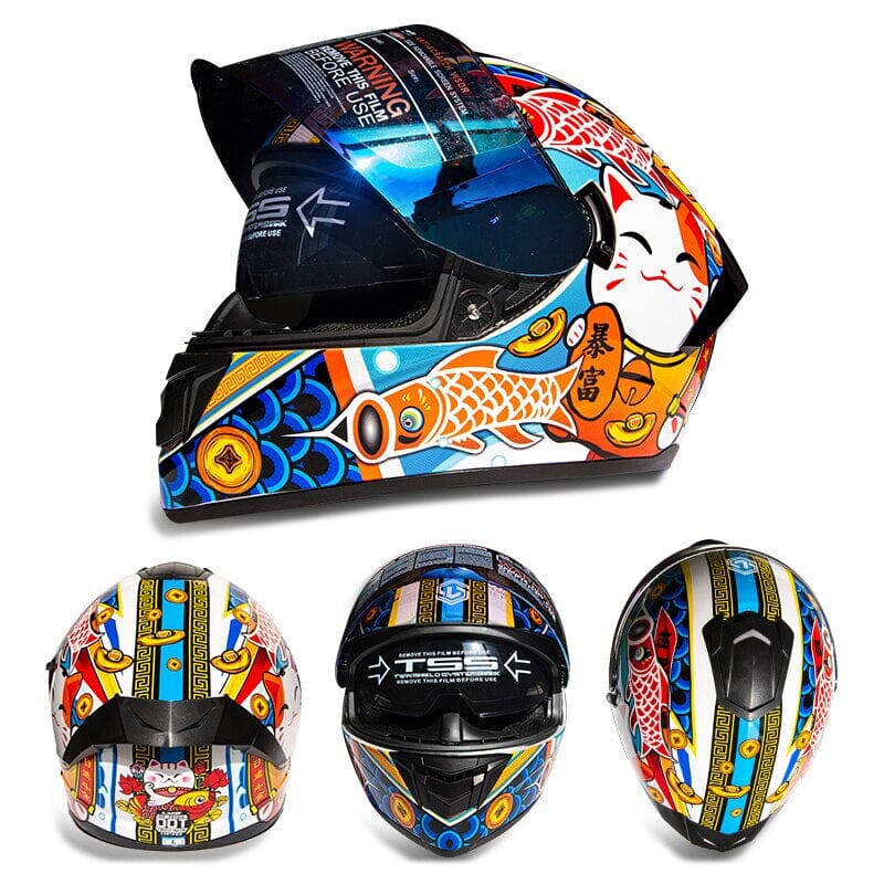 Lucky Pattern Full Face Japanese Racing Helmet Full Face Motorcycle Helmets Kenshi Crew 