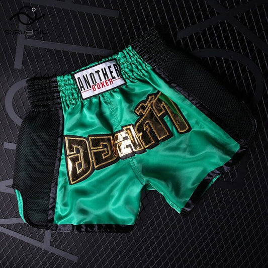 Muay Thai Green & Black Shorts Muay Thai Shorts Kenshi Crew Green & Black XS 