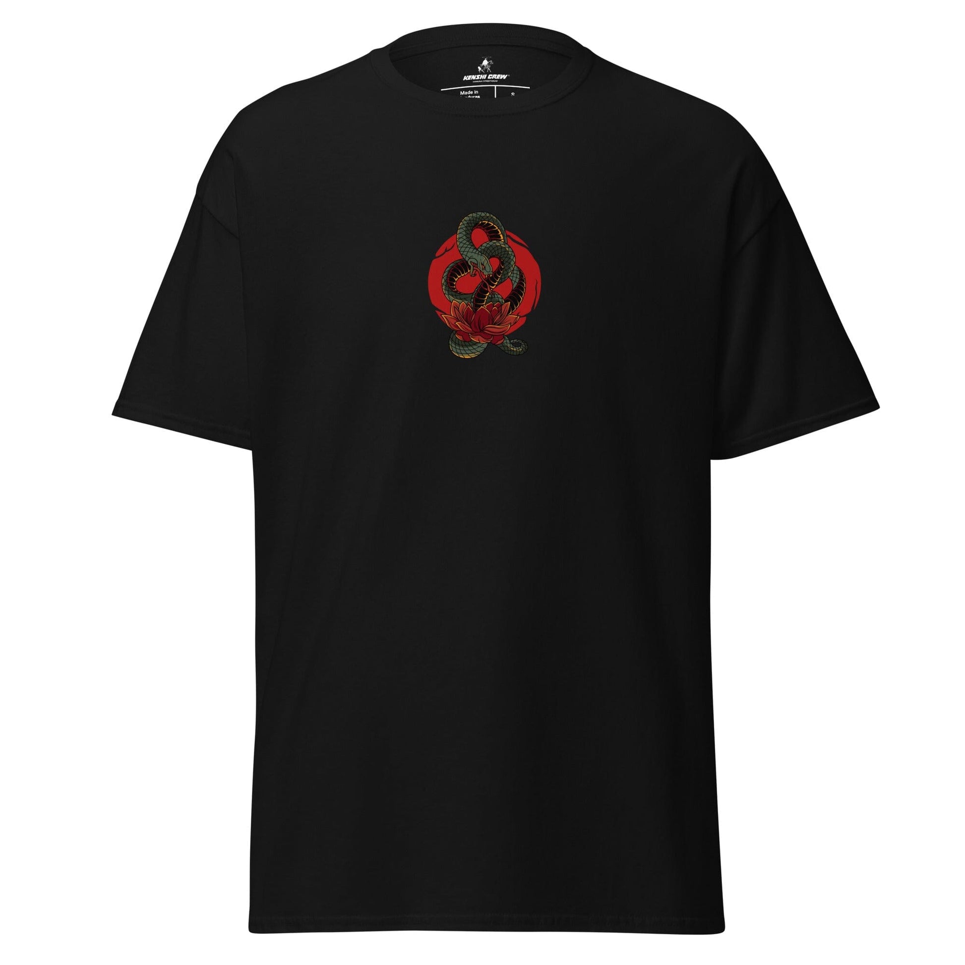 Snake and Lotus T-shirt Kenshi Crew Black S 