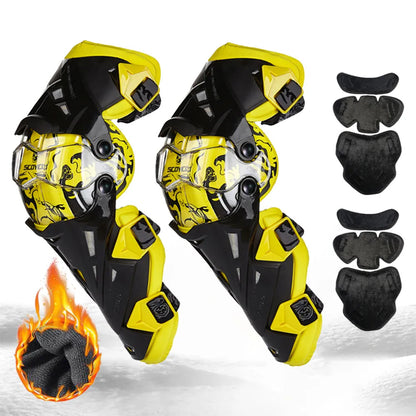 Yellow Stone Motocross Knee Pad Protective Gear Motorcycle Elbow & Knee Pads Kenshi Crew K12 Yellow Warm Free Size China
