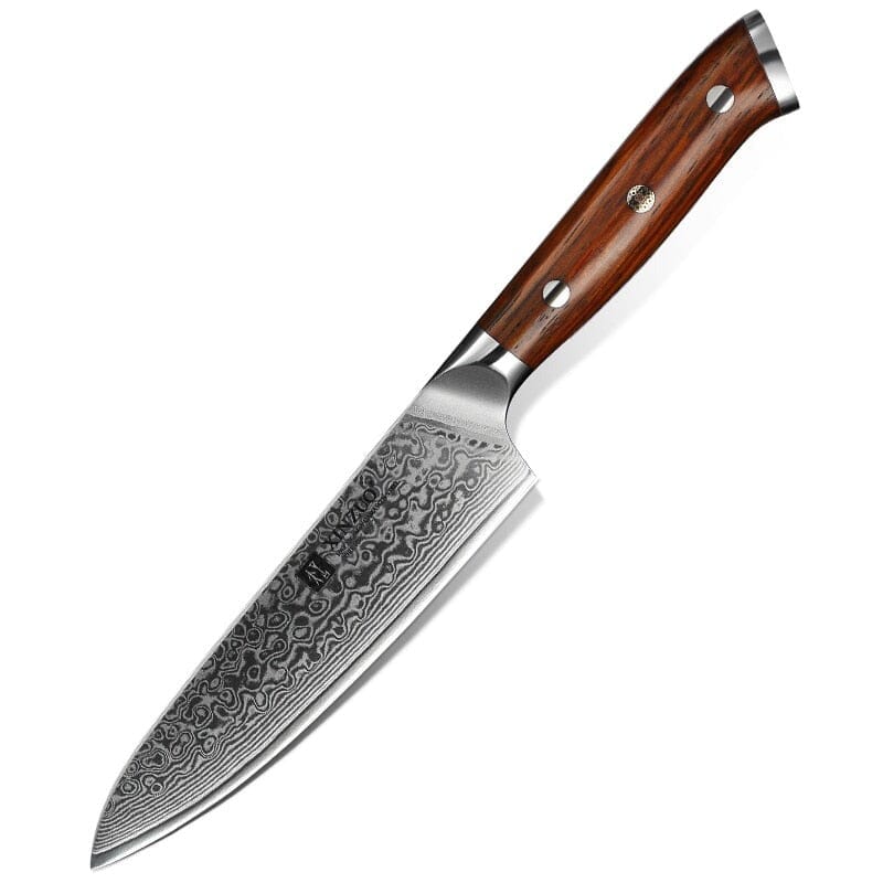 Yu Series Damascus VG10 Steel G10 Rosewood Handle Kitchen Knife Set 3Pcs Damascus Knife Set Kenshi Crew 